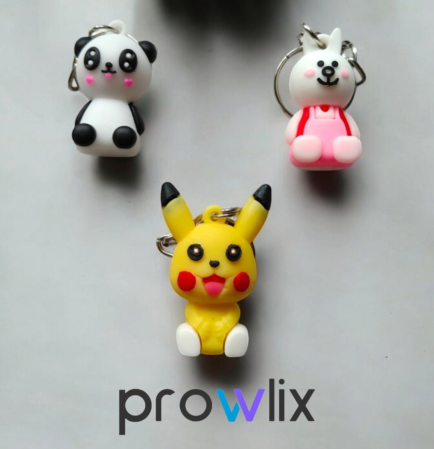 Anime Character Keychains - Panda, Cony & Pikachu