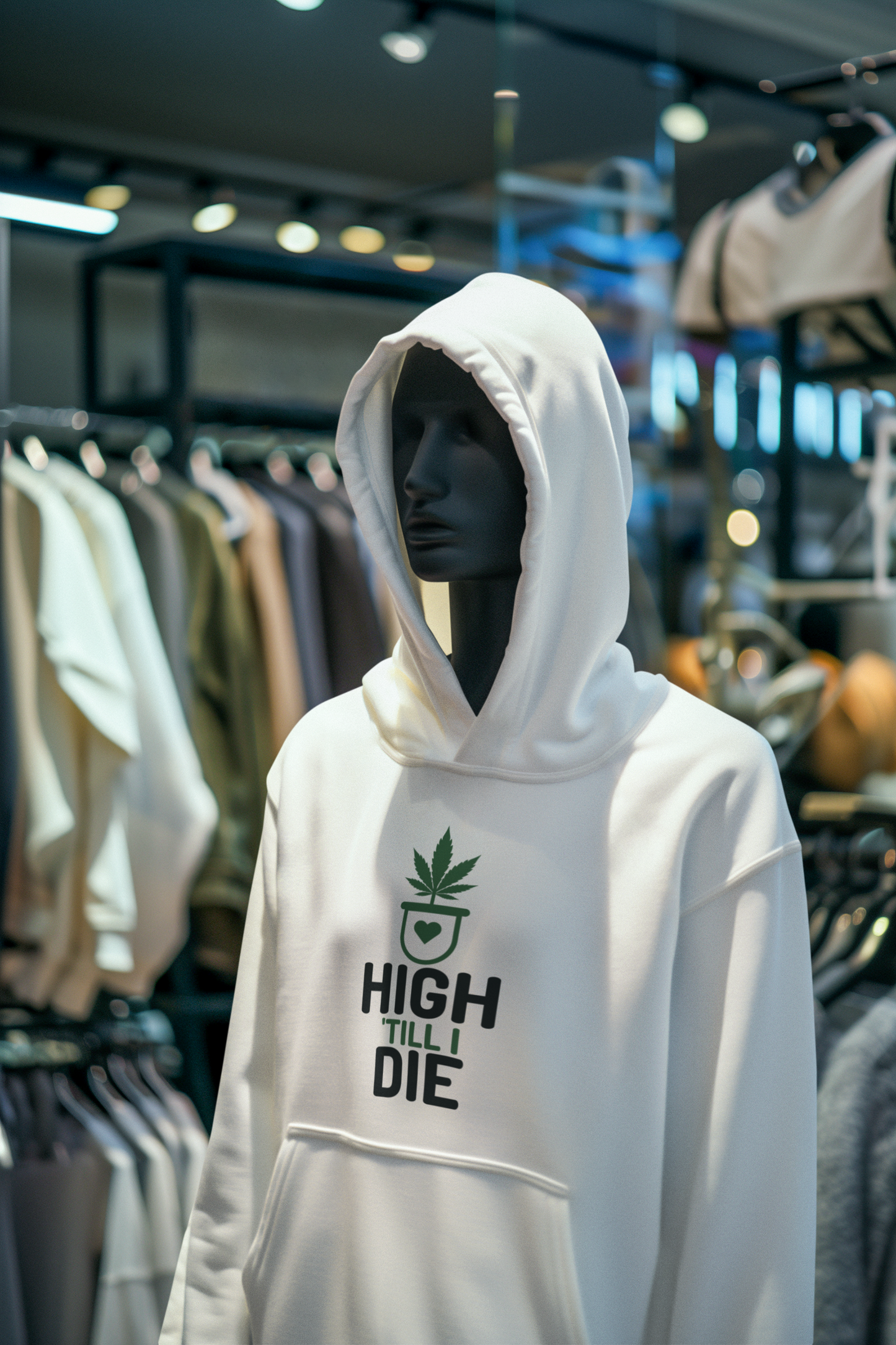 High Till Die White Pullover Hoodie