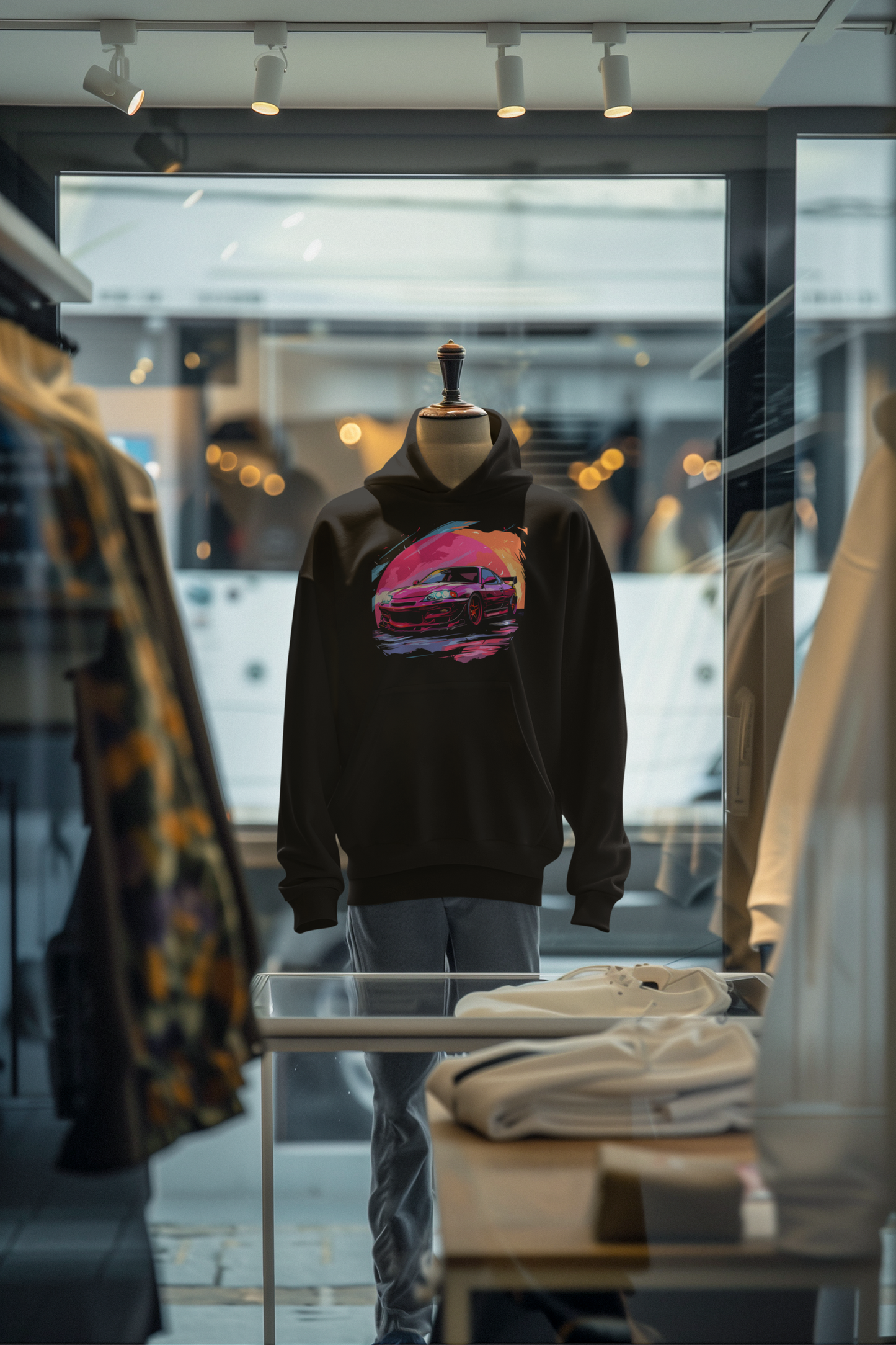 Neon Drift Cruiser Pullover Hoodie