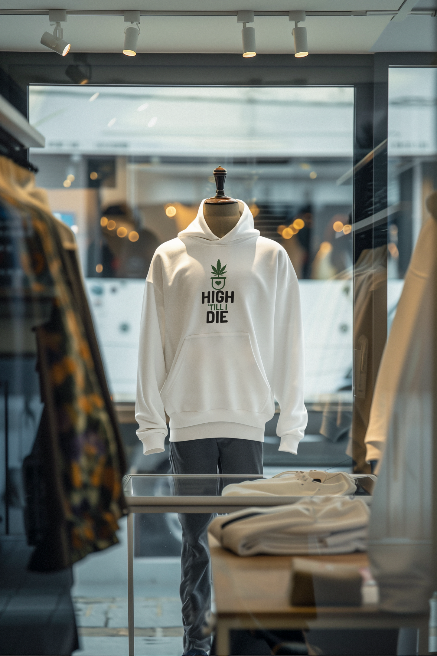 High Till Die White Pullover Hoodie