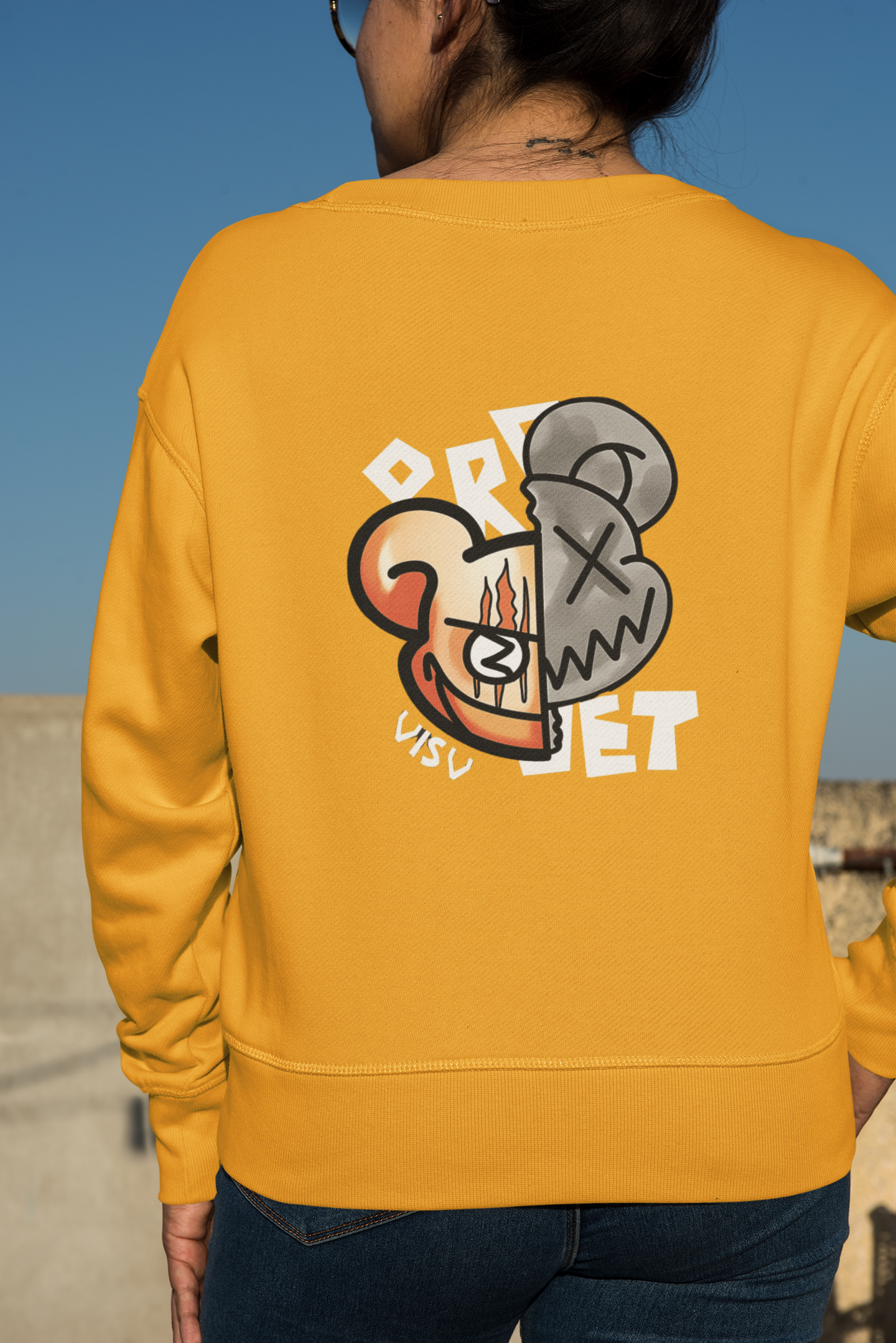 Duality Bear: Split Reality Sweatshirt