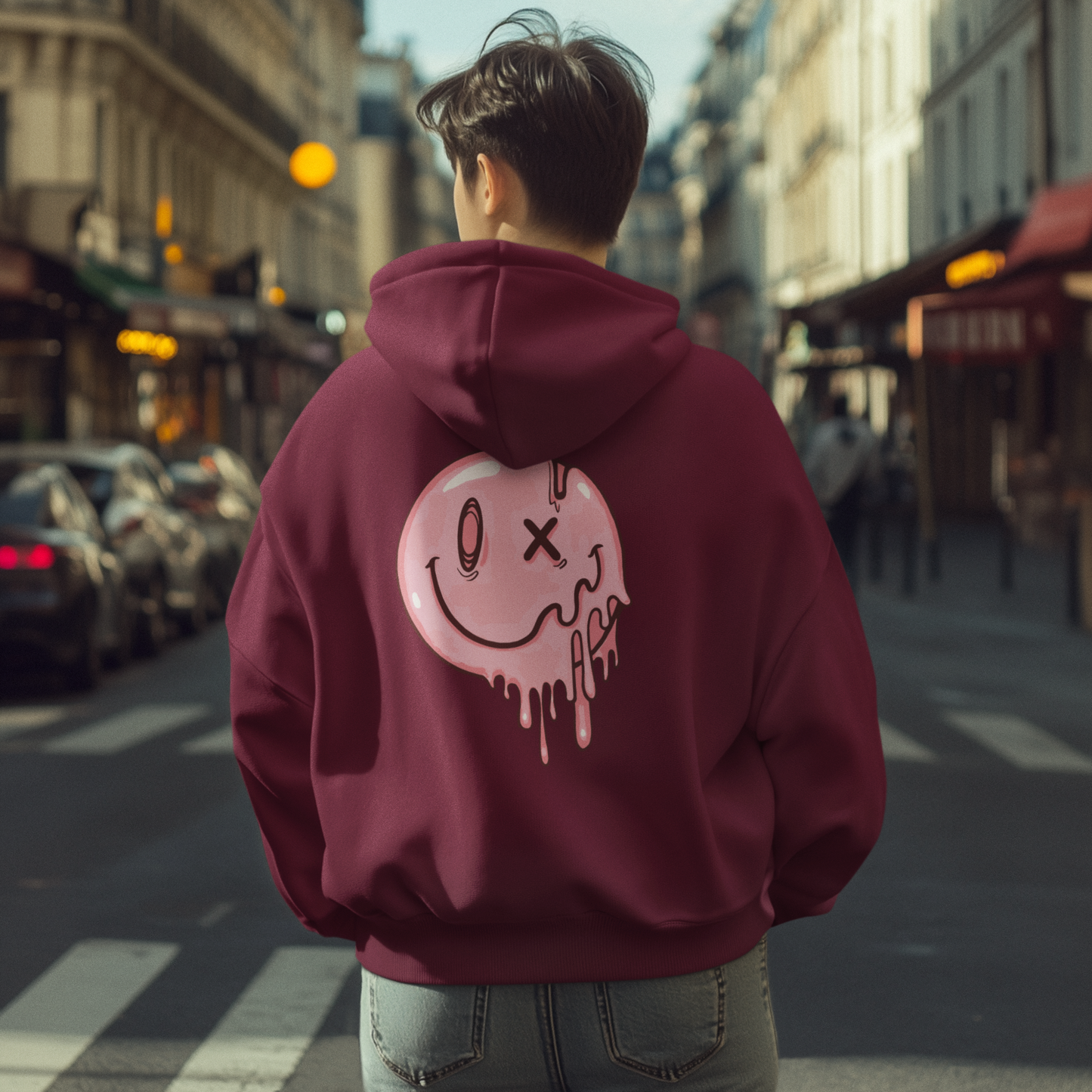 Melting Smiley X Pullover Hoodie