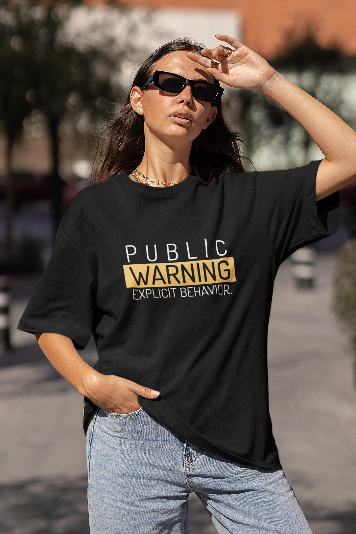 Warning Oversized T-Shirt