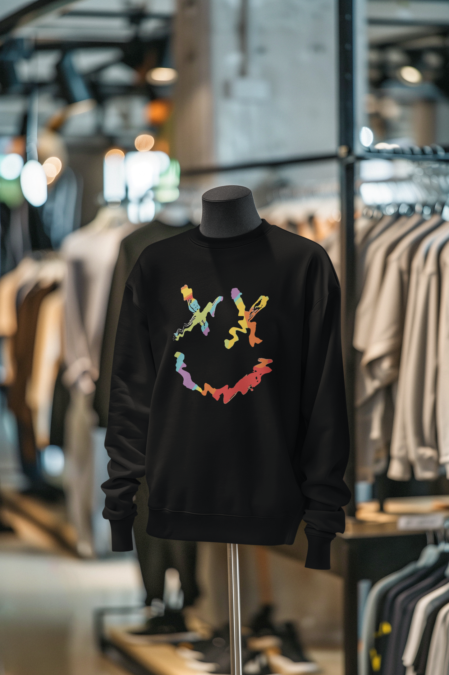 Abstract Splash Smiley Sweatshirt